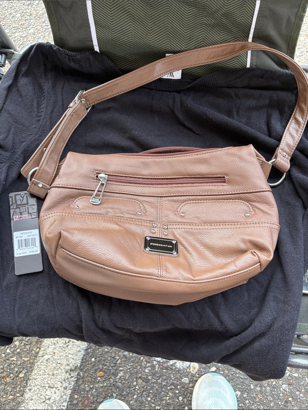 Stone Mountain Redmond Handbag. Leather. Brand new with tags. Approx: 13” wide.